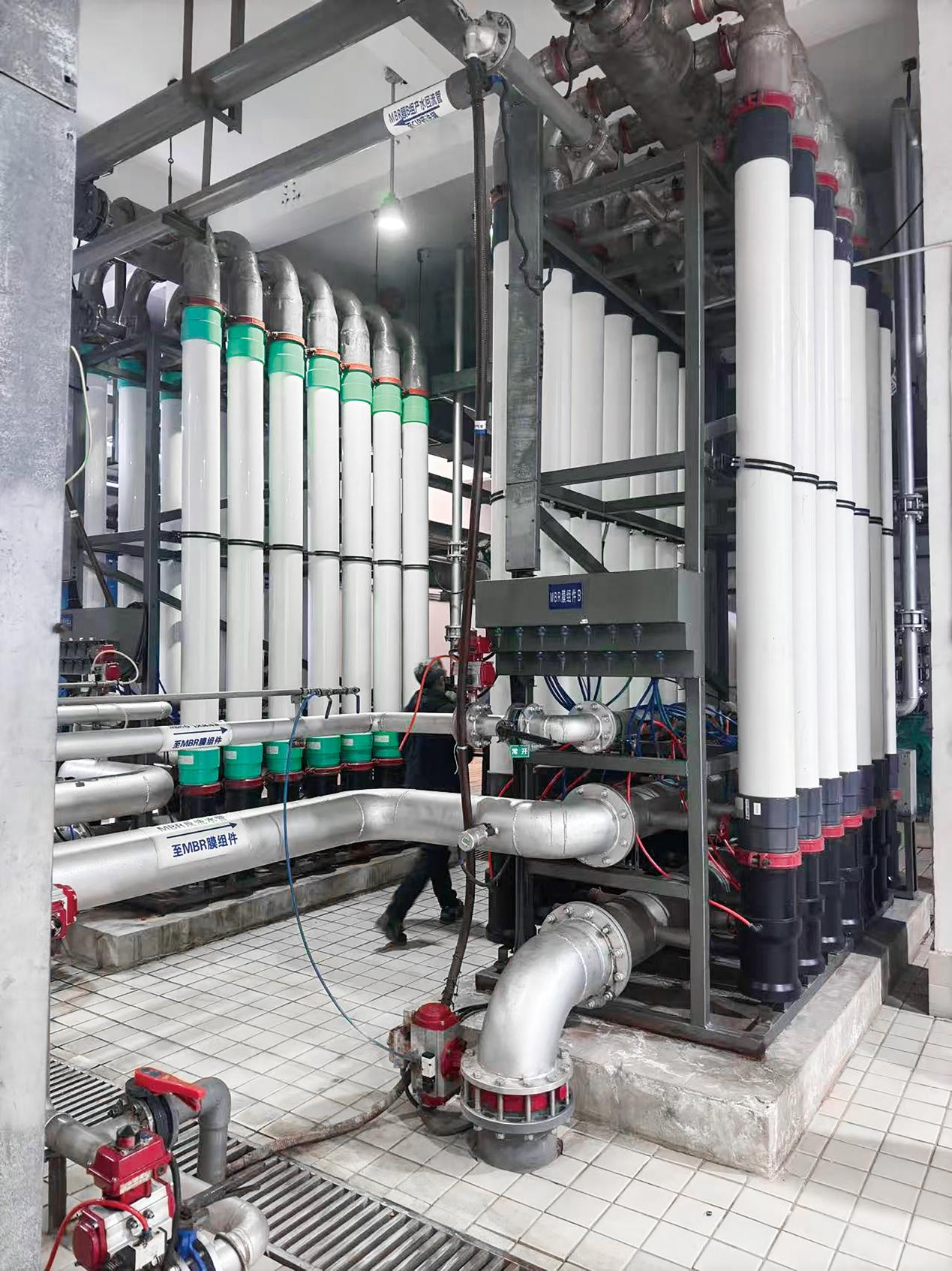 1,100 m3/d industrial wastewater Air-Lift Tubular MBR system